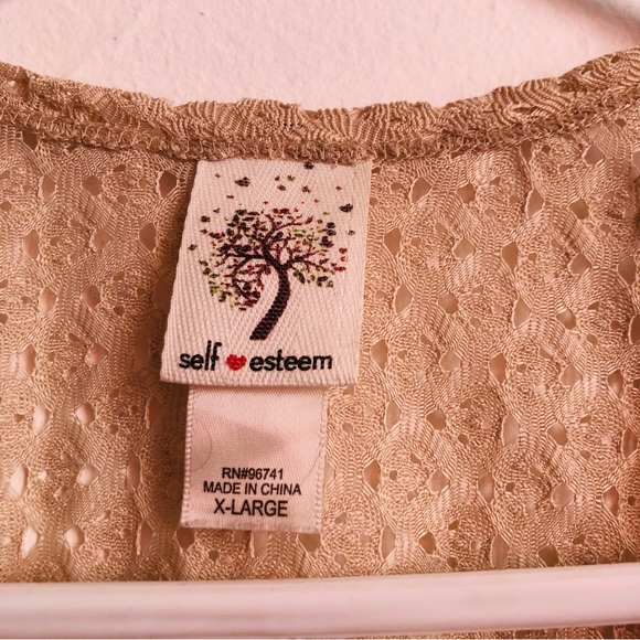 Self Esteem Sleeveless Cardigan Hem Tassel Size XL - Picture 6 of 6